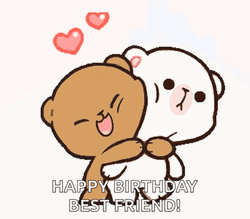 Cuddling Milk And Mocha Bear Happy Birthday GIF