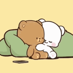 Cuddling Milk And Mocha Bear Heart GIF