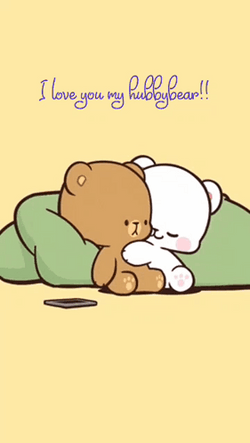 Cuddling Milk And Mocha Bear Hubbybear GIF