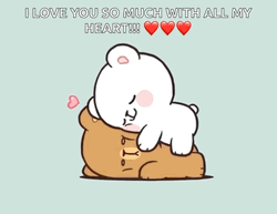 Cuddling Milk And Mocha Bear Love You Much GIF