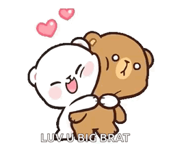 Cuddling Milk And Mocha Bear Luv U Brat GIF
