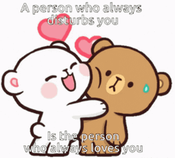 Cuddling Milk And Mocha Bear Person Disturbs You GIF
