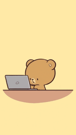 Cuddling Milk And Mocha Bear Working GIF
