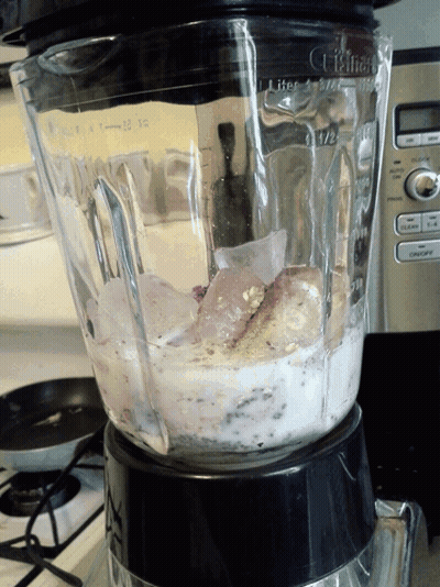 Cuisinart Blender Filled With White Liquid GIF