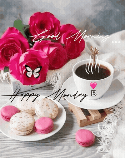 Cup Of Coffee And Cookies Happy Monday GIF