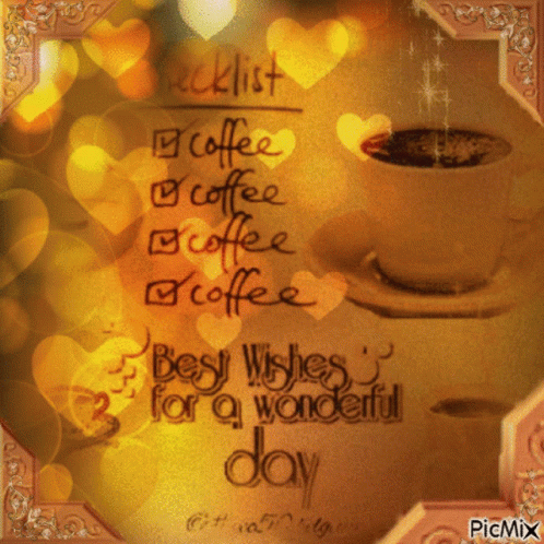Cup Of Coffee Best Wishes For A Wonderful Day GIF