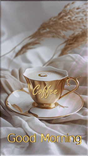 Cup Of Coffee On Saucer Good Morning GIF