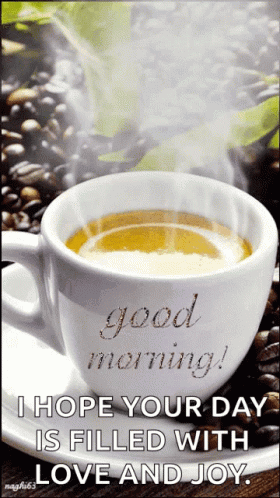 Cup Of Coffee On Saucer Good Morning GIF