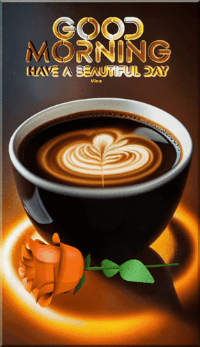 Cup Of Coffee Saying Good Morning Have A Beautiful Day GIF