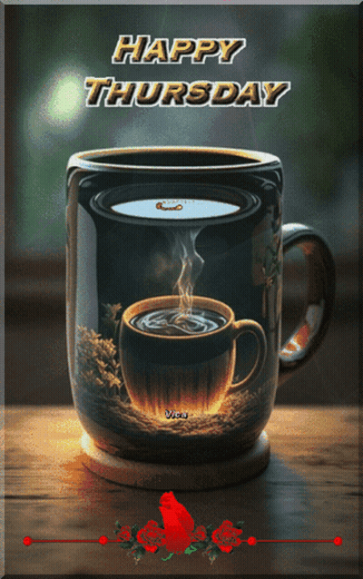 Cup Of Coffee Saying Happy Thursday GIF