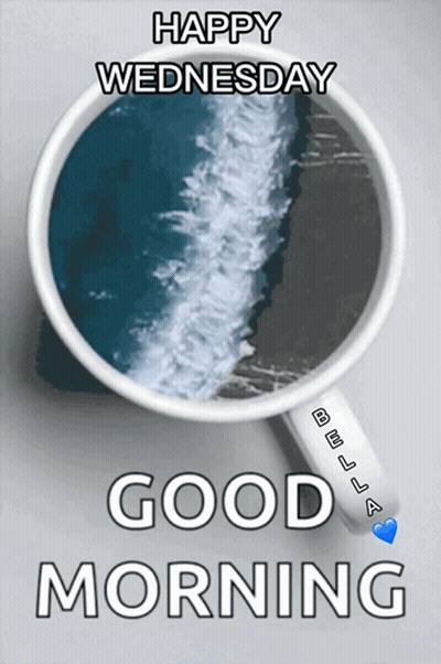 Cup Of Coffee Saying Happy Wednesday And Good Morning GIF