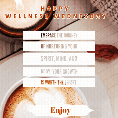 Cup Of Coffee Saying Happy Wellness Wednesday GIF