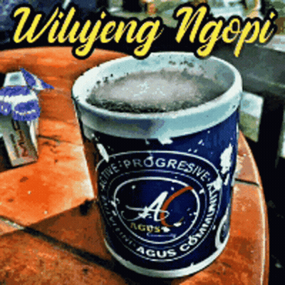 Cup Of Coffee Saying Vilujeng Ngopi GIF