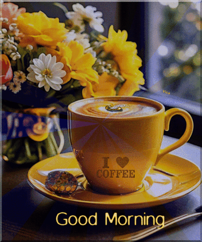 Cup Of Coffee Says I Love Coffee GIF
