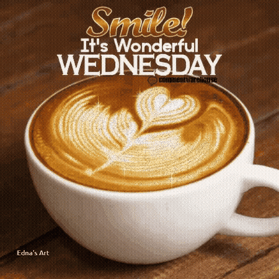 Cup Of Coffee Smile It's Wonderful Wednesday GIF