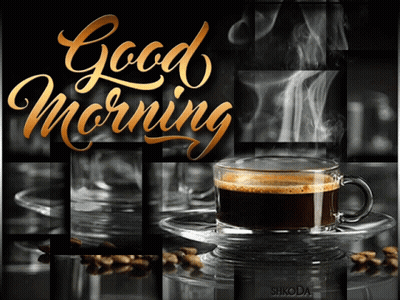 Cup Of Coffee With Good Morning GIF