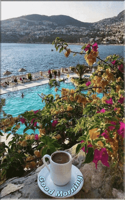 Cup Of Coffee With Good Morning GIF