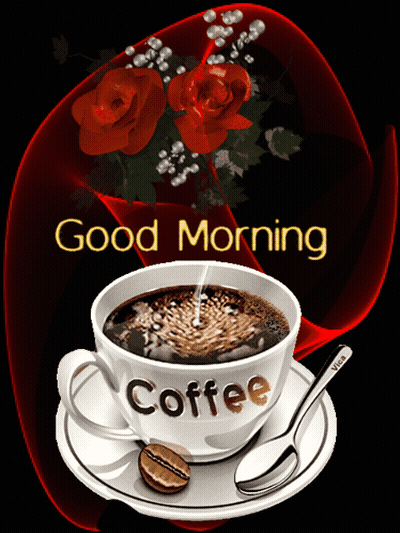 Cup Of Coffee With Good Morning GIF