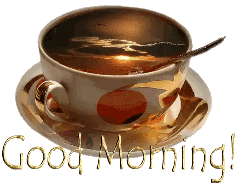 Cup Of Coffee With Good Morning Sticker