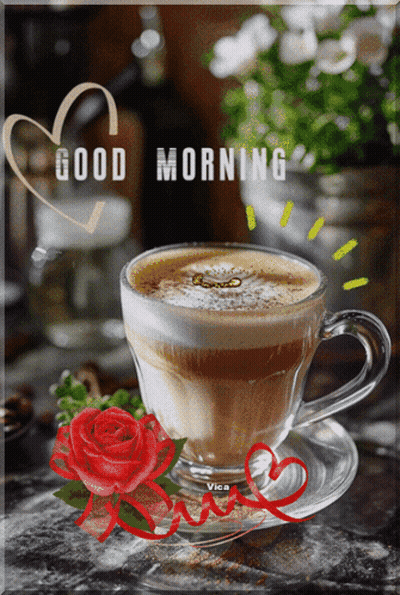 Cup Of Coffee With Good Morning GIF