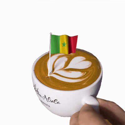 Cup Of Coffee With Small Flag GIF