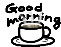 Cup Of Coffee With Smoke Good Morning Sticker