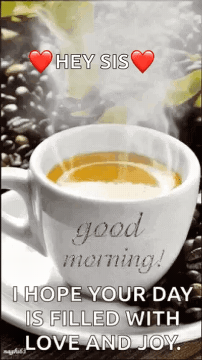 Cup Of Coffee With Steam And Beans GIF