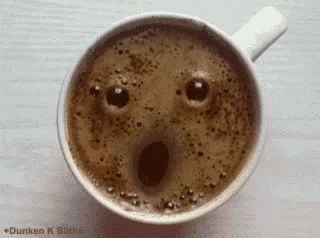 Cup Of Coffee With Surprised Face GIF