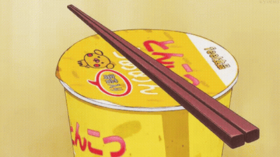 Cup Of Noodles With Chopsticks GIF