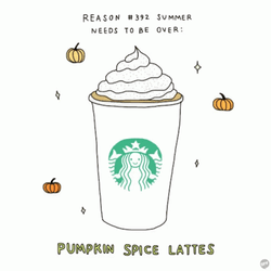 Cup Of Psl Surrounded By Blinking Pumpkins GIF