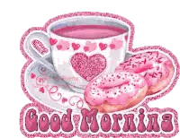 Cup Of Tea And Donuts Good Morning Sticker