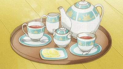 Cup Of Tea On Saucer Saying Cup Of Tea GIF