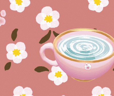 Cup Of Water With Pink Flower GIF