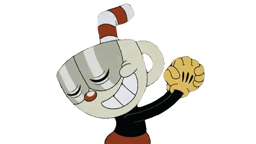 Cup On Head With Red And White Straw Sticker