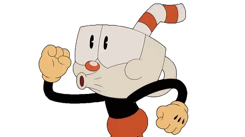 Cup On Head With Striped Ear Sticker