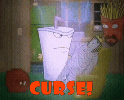 Cup With Straw Saying Curse In Orange GIF