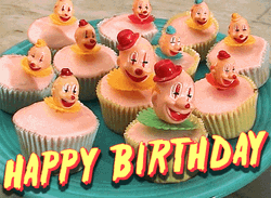 Cupcake Happy Birthday Spinning Topper GIF