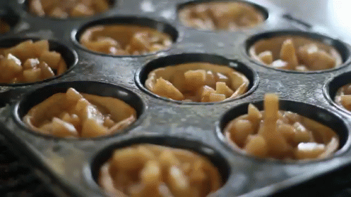 Cupcake Muffin Tin With Apple Slices GIF