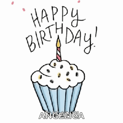 Cupcake With Candle Saying Happy Birthday GIF