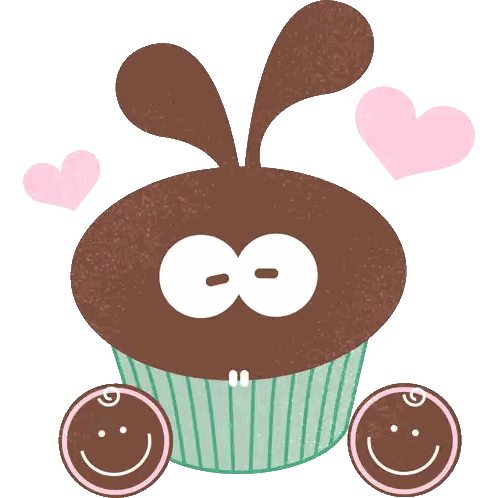 Cupcake With Face Illustration Sticker
