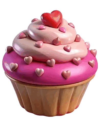 Cupcake With Heart-Shaped Sprinkles Sticker