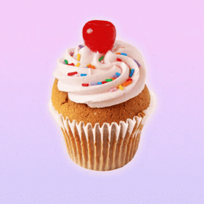 Cupcake With Pink Frosting And Sprinkles GIF
