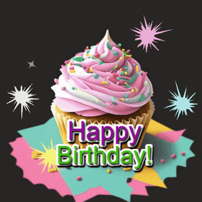 Cupcake With Pink Frosting And Sprinkles GIF