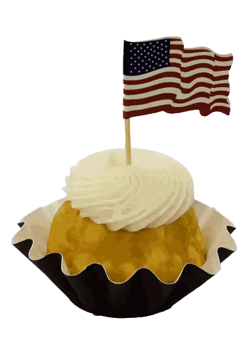 Cupcake With Small American Flag Sticker
