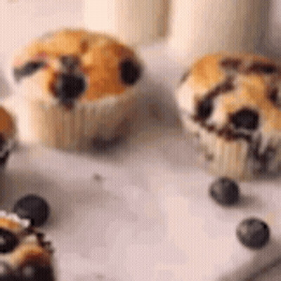 Cupcakes With Blueberries GIF