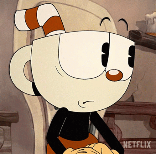 Cuphead From Netflix Sitting In Chair GIF