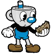 Cuphead Holding Cookie Sticker