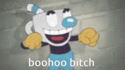 Cuphead Is A Cartoon Character From The Video Game Cuphead And He Is Smiling . GIF