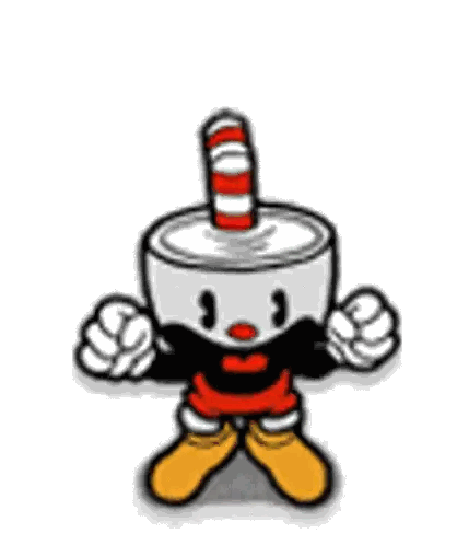 Cuphead With Red And White Striped Hat Sticker