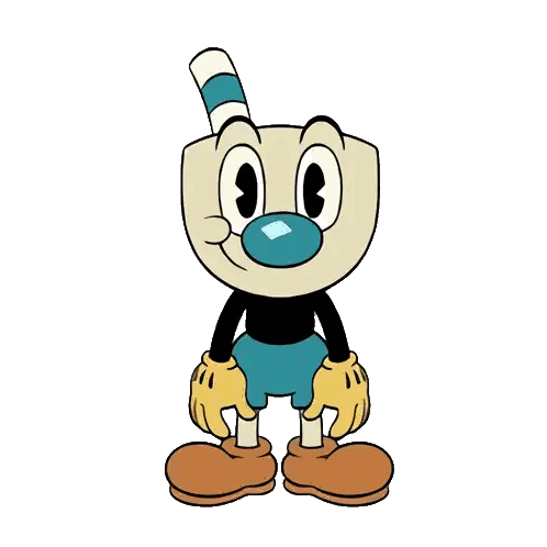 Cuphead With Straw In Cup Sticker